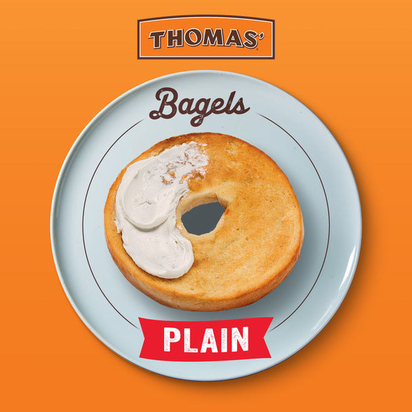 Thomas’ 6 ct, Plain, Bagels, 9g Protein, Kosher, Bagels, 18 oz
