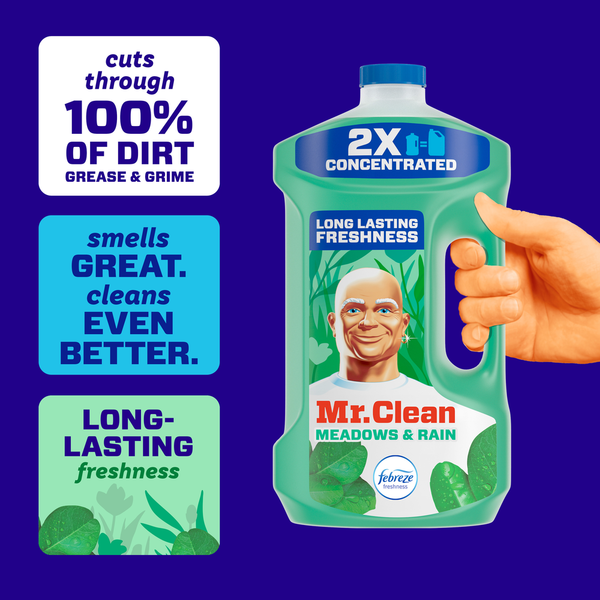 Mr. Clean 2X Concentrated Multi Surface Cleaner with Febreze Meadows & Rain Scent