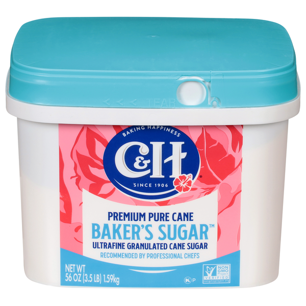 C&H Pure Cane Ultrafine Granulated Baker's Sugar, 3.5 lb. Tub