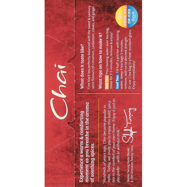 Twinings Flavoured Black Tea, Chai, Tea Bags