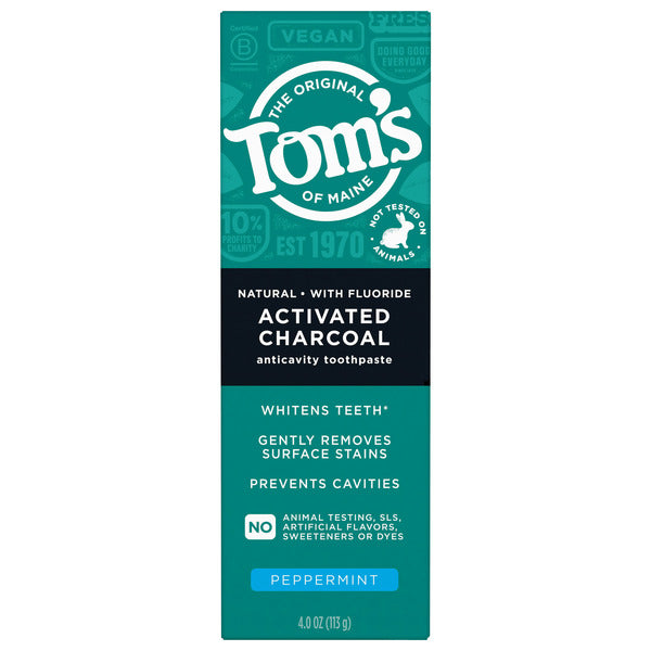 Tom's of Maine Natural Activated Charcoal Toothpaste With Fluoride