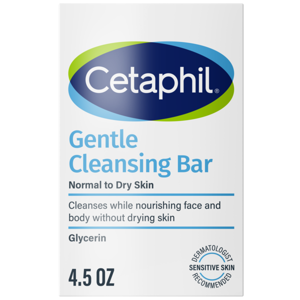 Cetaphil Gentle Cleansing Bar, 4.5 oz, Nourishing Cleansing Bar For Dry, Sensitive Skin