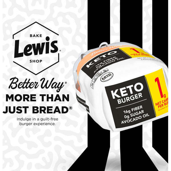 Lewis Bake Shop White Keto Burger Buns