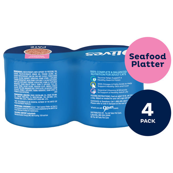 9Lives Paté Seafood Platter Wet Cat Food, 5.5 oz. Cans (Pack of 4)