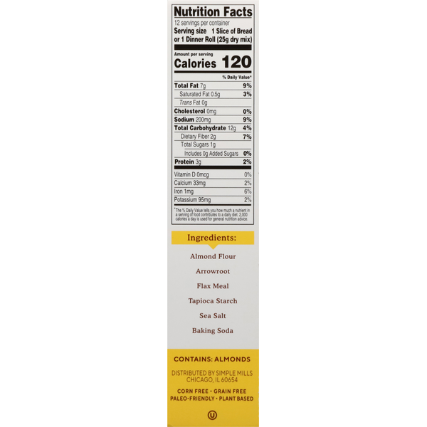 Simple Mills  Almond Flour Artisan Bread Baking Mix