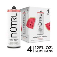 NUTRL Watermelon Vodka Seltzer 4 Pack 12 Fl Oz Can...
️