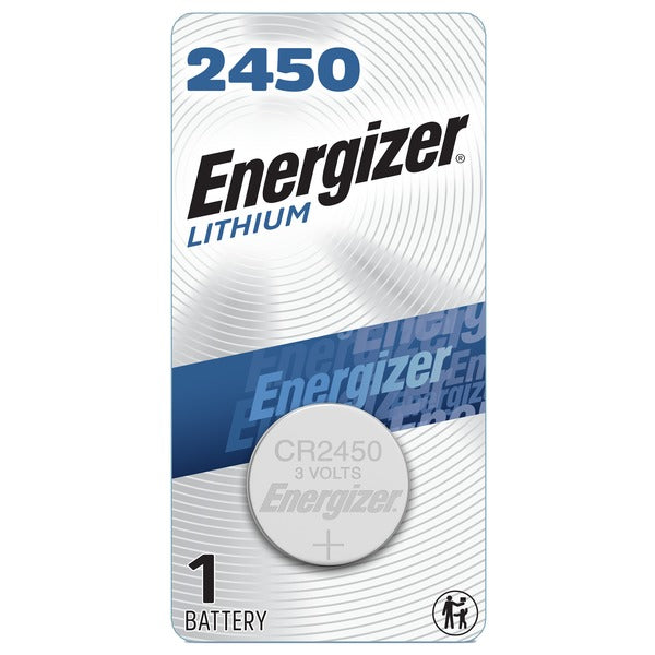 Energizer lithium battery packaging with the number 2450 on a white background
