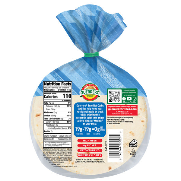 Guerrero Zero Net Carbs Original Tortillas, Street Taco Size, 14 pack