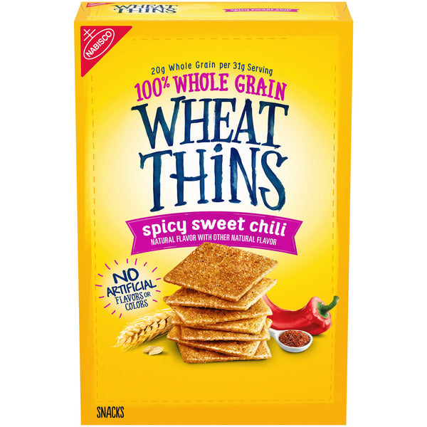 WHEAT THINS Spicy Sweet Chili Snacks, Whole Grain Wheat Crackers, Snack Crackers 8.5 oz