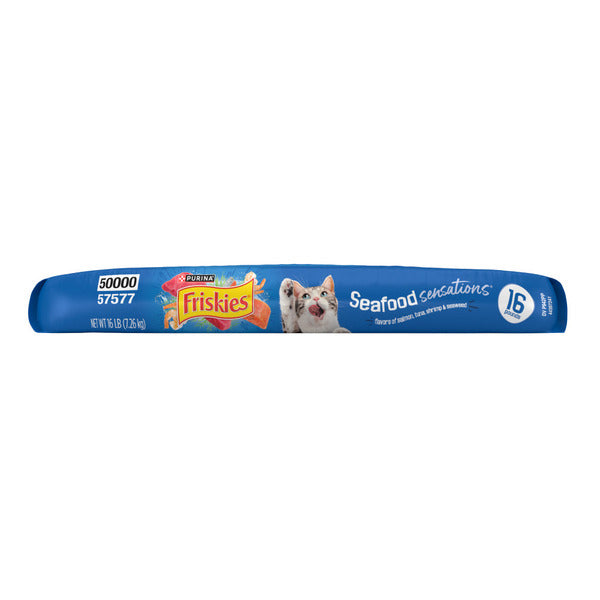 Purina Friskies Dry Cat Food Seafood Sensations With Salmon, Tuna, and Shrimp Flavors