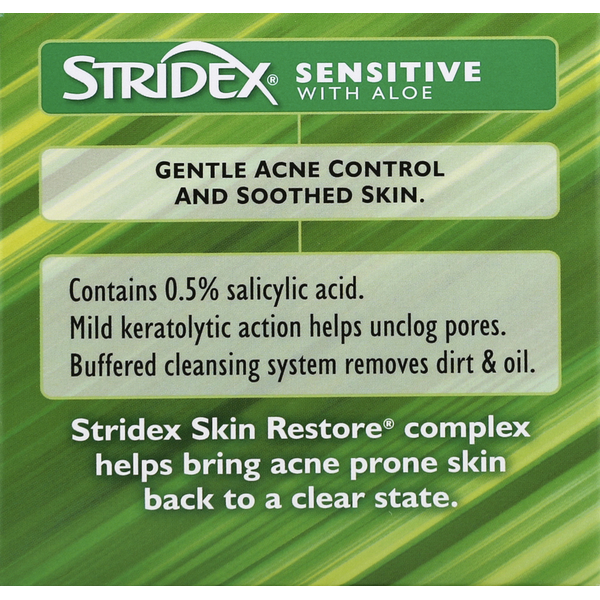Stridex Acne Medication, Sensitive, with Aloe, Soft Touch Pads