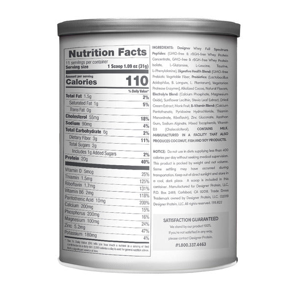 Designer Wellness Designer Whey Protein Powder, Gourmet Chocolate