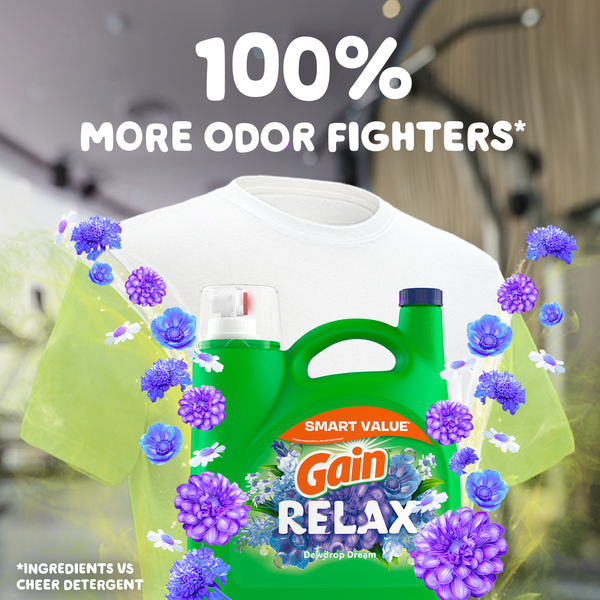 Gain Liquid Laundry Detergent, Relax Dewdrop Dream Scent