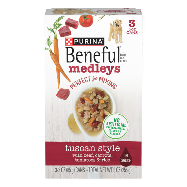 Purina Beneful Wet Dog Food, Medleys Tuscan Style With Beef in Sauce