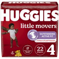 Huggies Little Movers Baby Diapers, Size 4 (22-37 ...
️