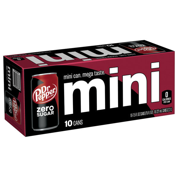 Dr Pepper Soda, Zero Sugar, Mini