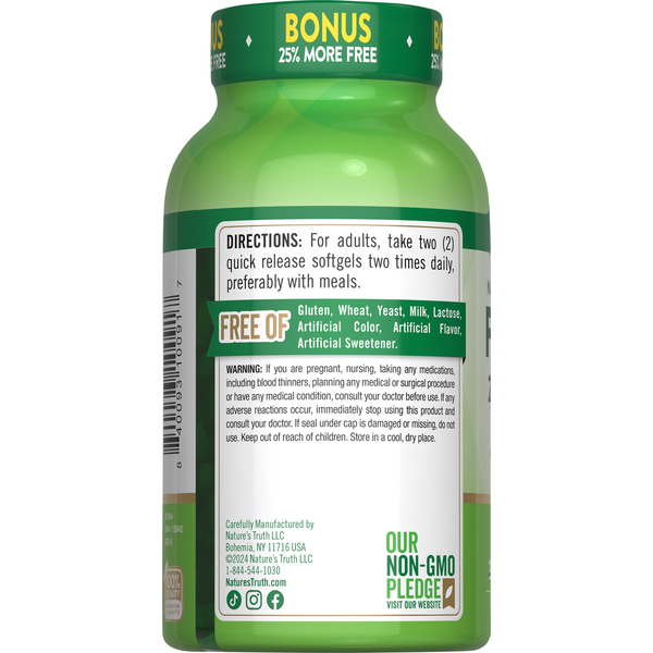 Nature's Truth Fish Oil Lemon Flavor Softgel