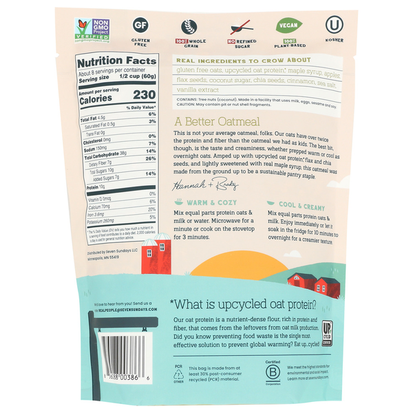 Seven Sundays Apple Cinnamon Protein Oats