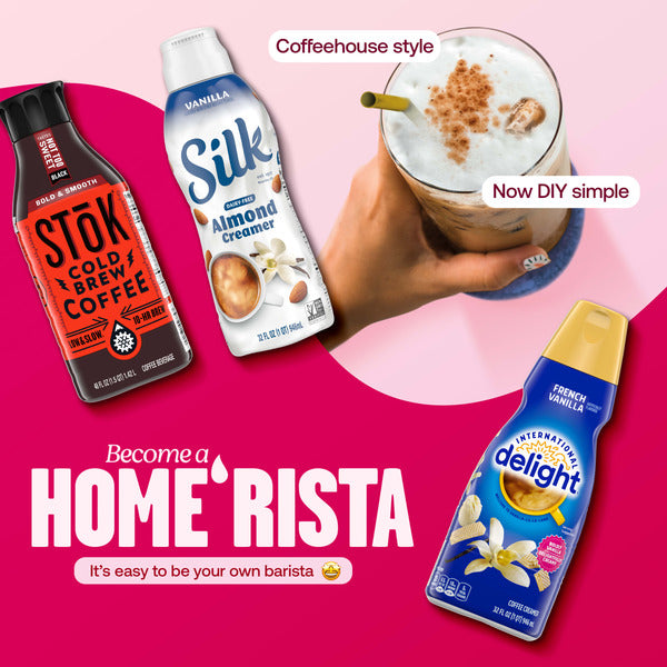 Silk Plant-Based Cold Foam Creamer, Cinnamon Caramel Oat Creamer, 14 OZ Can