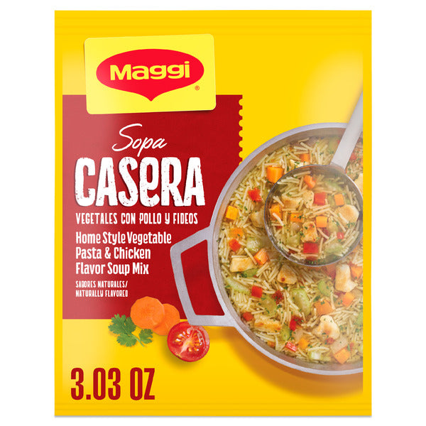 Maggi Sopa Casera Vegetables Con Pollo Y Fideos Home Style Vegetable Pasta And Chicken Flavor Soup Mix