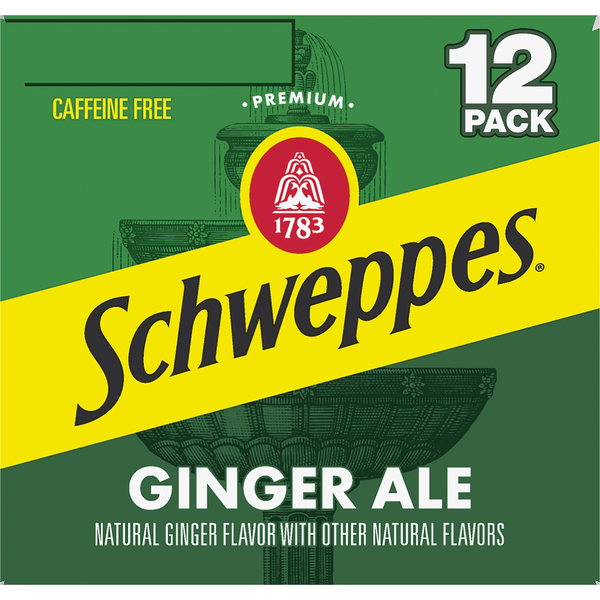 Schweppes Ginger Ale, Caffeine Free, 12 Pack
