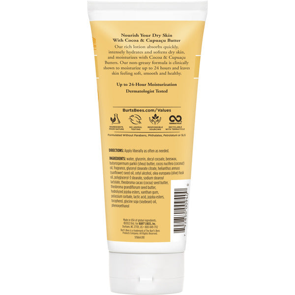 Burt's Bees Butter Body Lotion for Dry Skin with Cocoa & Cupuaçu