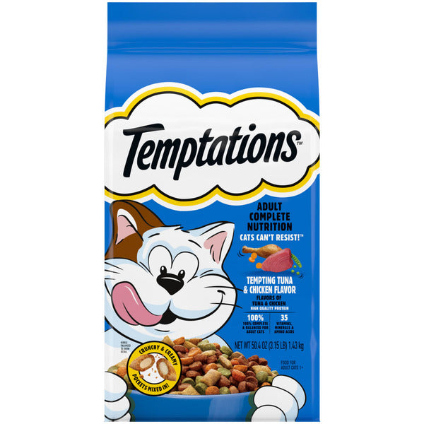 TEMPTATIONS Complete Nutrition Tuna & Chicken Flavor Adult Dry Cat Food