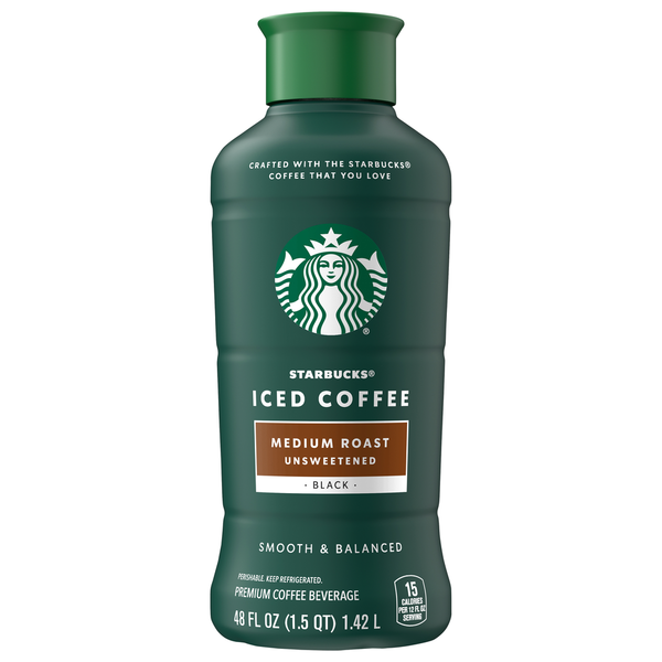 Starbucks iced coffee bottle on a white background