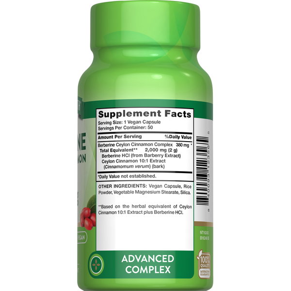 Nature's Truth Berberine Ceylon Cinnamon Complex 50 Capsules