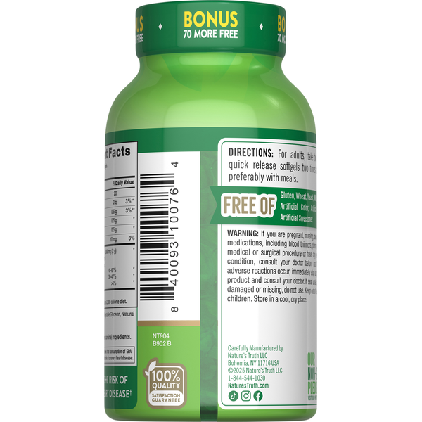 Nature's Truth Fish Oil Lemon Flavor Softgel