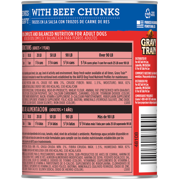 Gravy Train Chunks in Gravy with Beef Chunks Food for Dogs