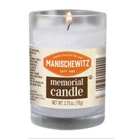 Manischewitz Candle, Memorial, White, Paraffin Wax️