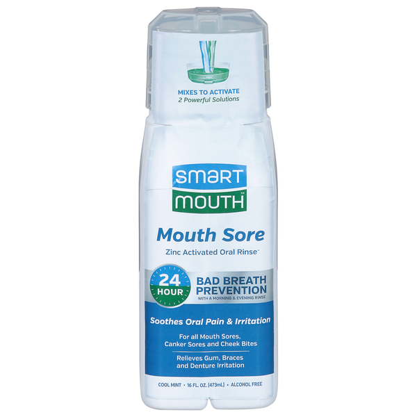 Smart Mouth Oral Rinse, Zinc Activated, Mouth Sore, Cool Mint