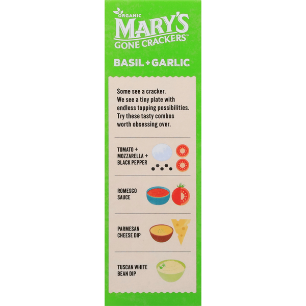 Mary's Gone Crackers Crackers, Basil + Garlic, Super Seed