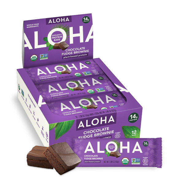 Aloha Protein Bar, Chocolate Fudge Brownie, Organic