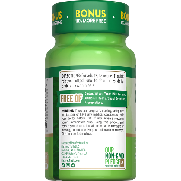 Nature's Truth Co Q-10 + Blk Pep Softgels