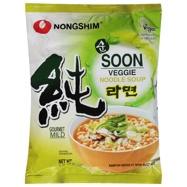 Nongshim Noodle Soup, Soon Veggie, Gourmet Mild
