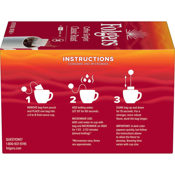 Folgers Coffee Singles Classic Roast Coffee Bags