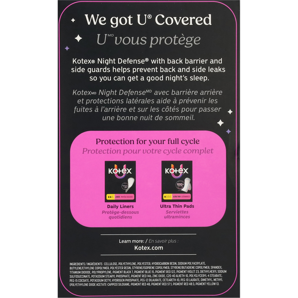 U by Kotex Ultra Thin Overnight Pads + Wings