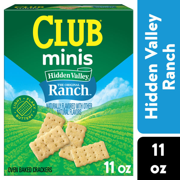 Club Minis Hidden Valley Ranch Crackers, Lunch Snacks, 11 oz