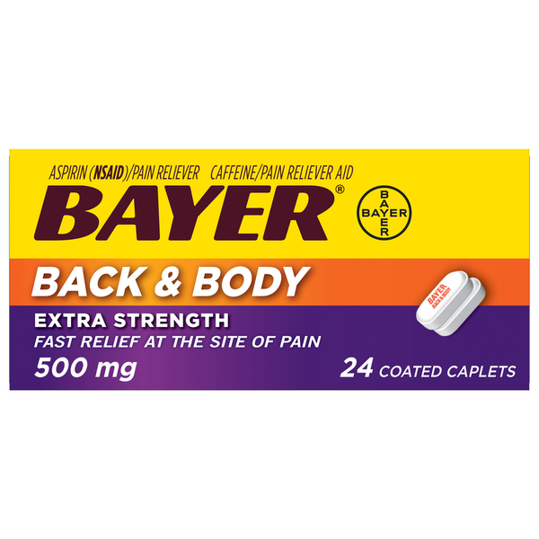 Bayer Coated Caplets Back & Body 500 mg Extra Strength Aspirin