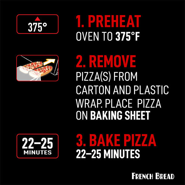 Red Baron French Bread Singles 3 Meat Pizzas