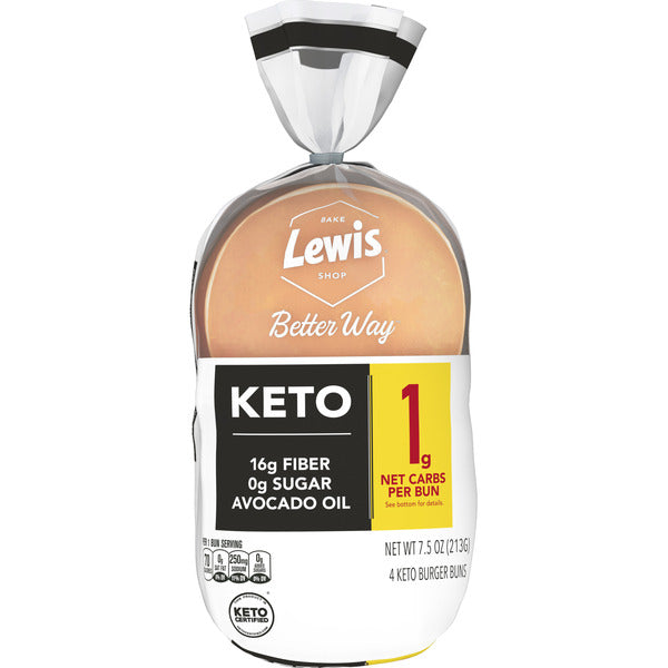 Lewis Bake Shop White Keto Burger Buns