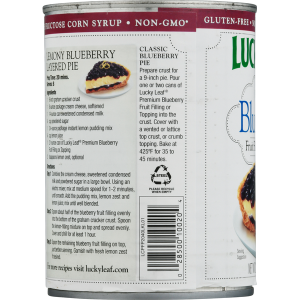 Lucky Leaf Fruit Filling or Topping, Premium, Blueberry