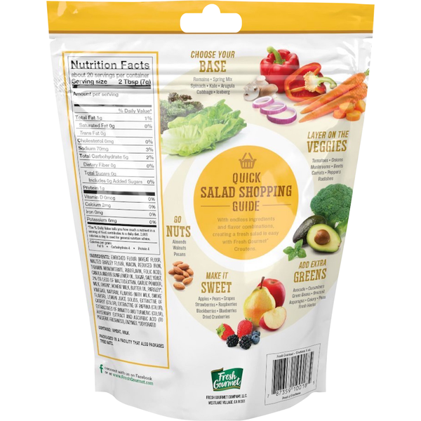 Fresh Gourmet Croutons, Butter & Garlic