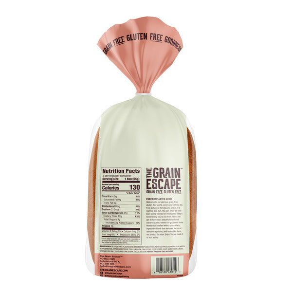The Grain Escape Grain Free Gluten Free Hot Dog Buns