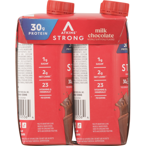 Atkins Protein Shake, Milk Chocolate, Strong, Muscle + Gut Health