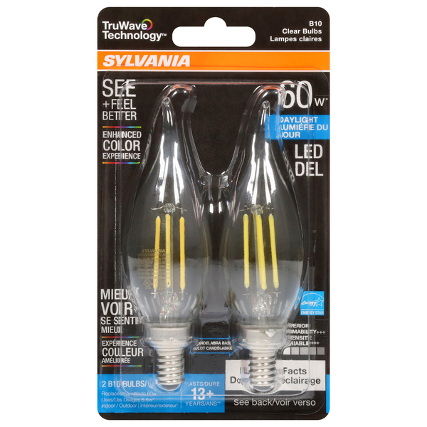 SYLVANIA Bulbs, LED, Daylight, Clear, 60 Watts