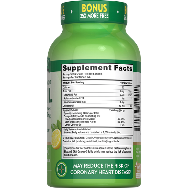 Nature's Truth Fish Oil Lemon Flavor Softgel