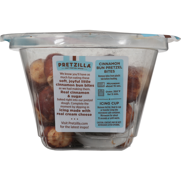 Pretzilla Cinnamon Bun Pretzel Bites with Cream Cheese Icing Cup